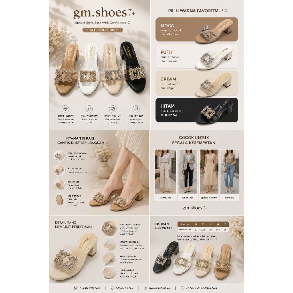 sepatu sandal wanita simple heels cocok untuk acara pernikahan