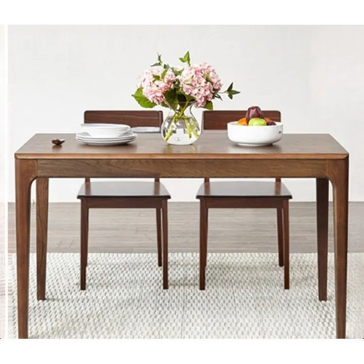 Meja Makan Walnut Minimalis Elegan Untuk Satu Set