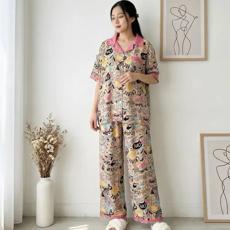 Set Piyama Wanita Rayon Premium dengan Bahan Lembut dan Nyaman