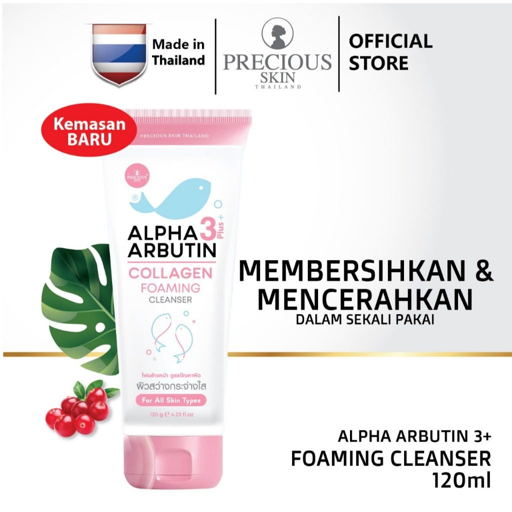 Precious Skin Thailand Alpha Arbutin 3+++ Collagen Foaming Face Cleanser/Sabun