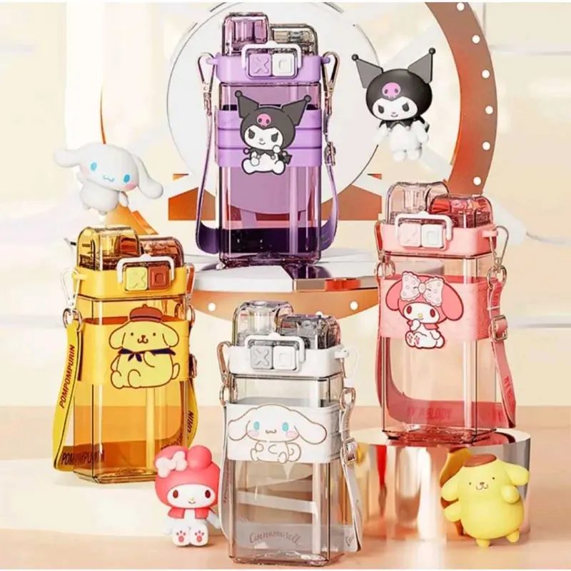 Botol Minum Anak 2in1 Karakter Sanrio 580ML 650ML Sedotan Teguk