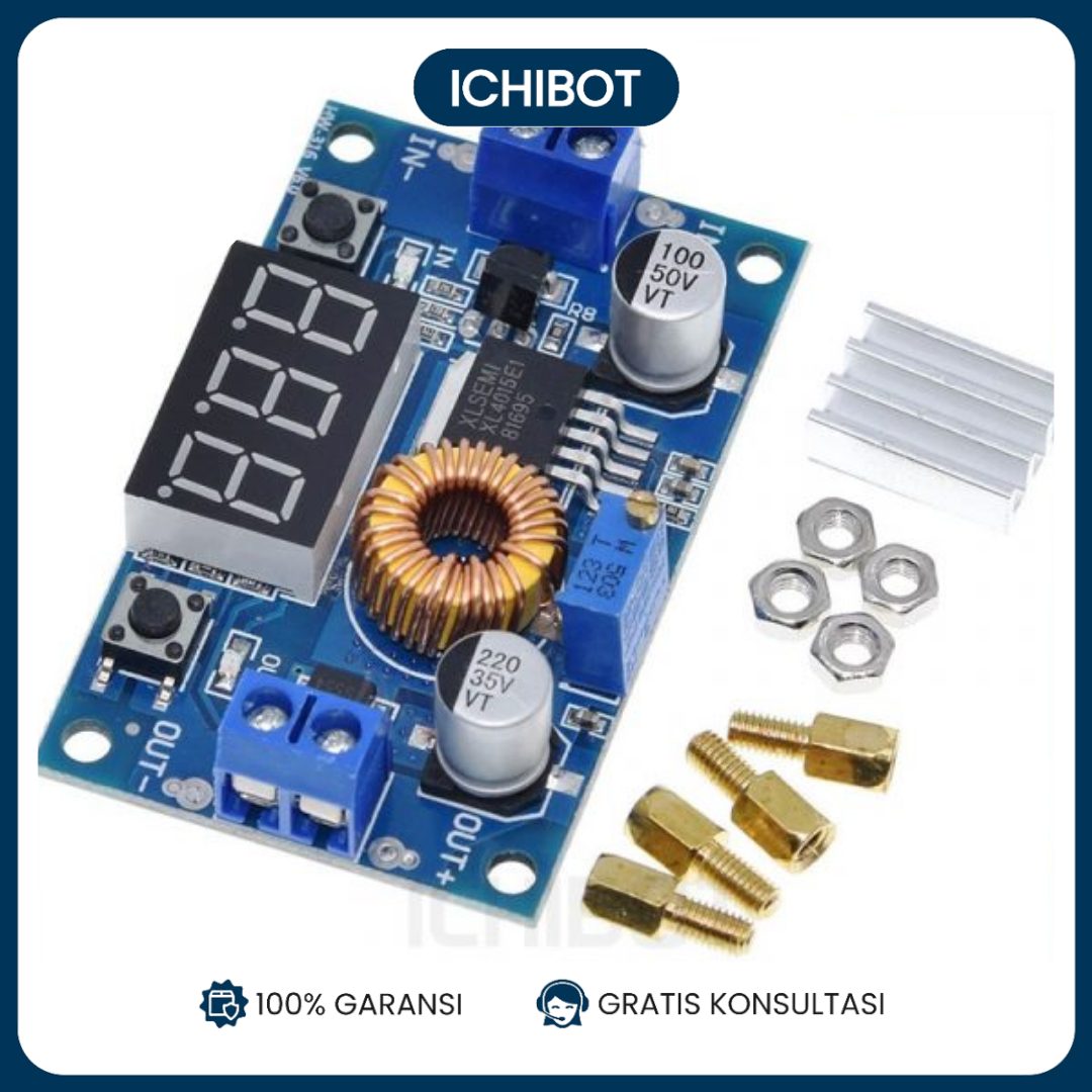 XL4015 Step Down DC-DC 5A 75W Voltmeter Display Heatsink 4-38V