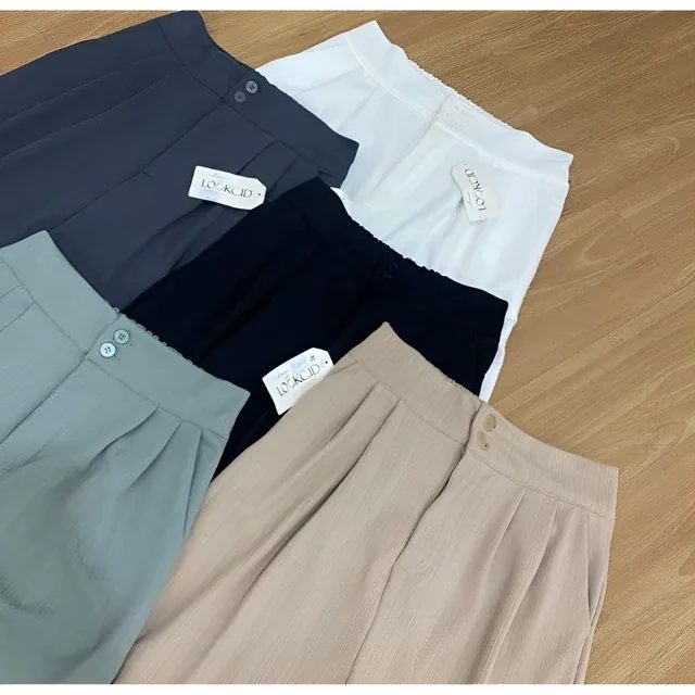 Jennie Knit Pants Celana Kulot Highwaist Kancing Wanita