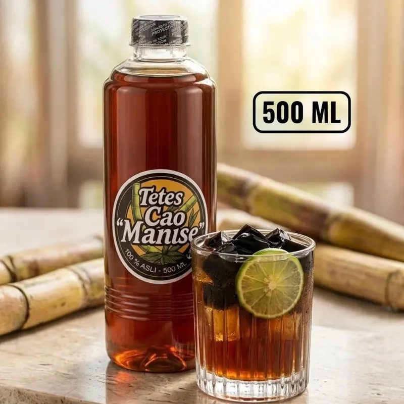 sirup manis gula asli / tetes cao / tebu murni 100% kemasan botol 500 ML