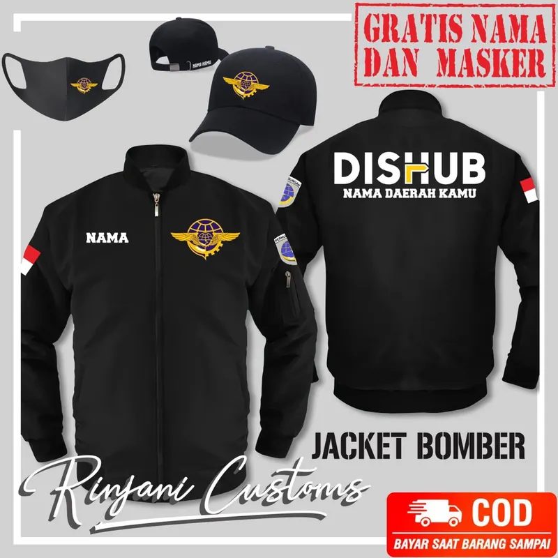 Jaket Bomber Dishub Wings.jaket Dinas Perhubungan.free Masker