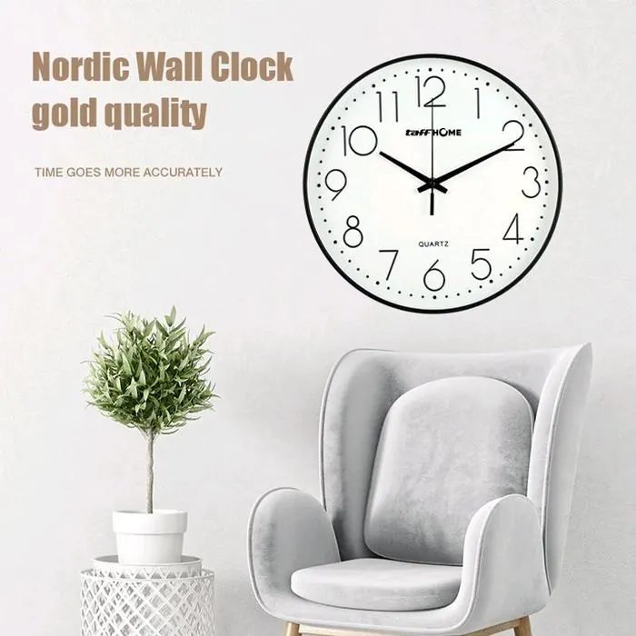 Jam Dinding Quartz Nordic Minimalist Silent Movement 20cm