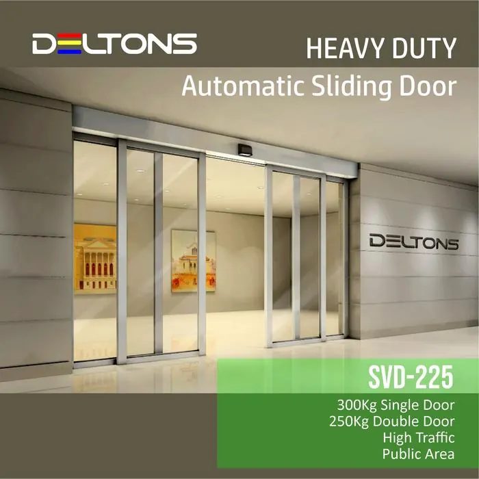 Deltons Automatic Sliding Door Heavy Duty SVD-225 Pintu Geser Otomatis Kaca Traffic Tinggi