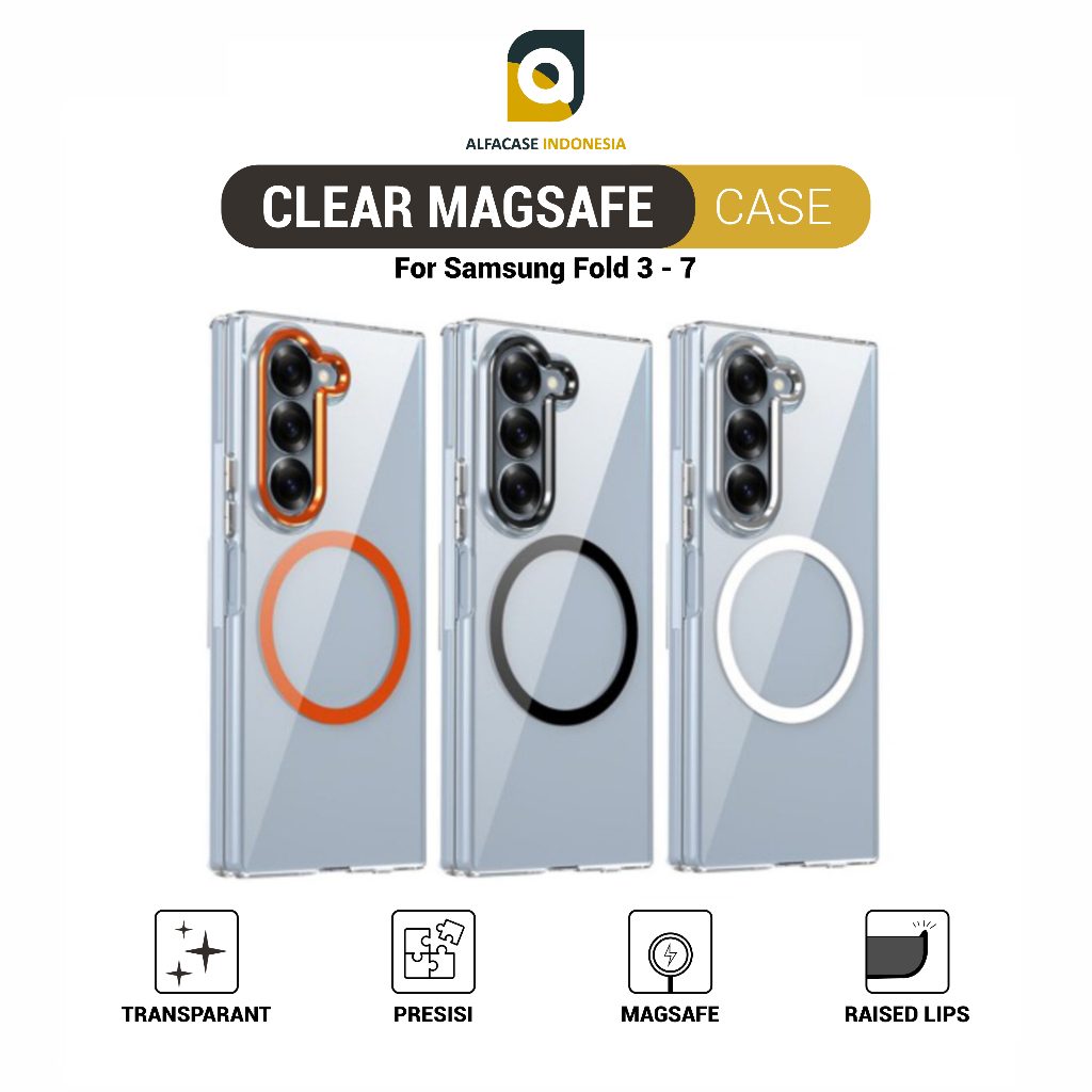 ALFACASE Case Samsung Z Fold 3 4 5 6 7 - Clear Magsafe - Casing Z Series