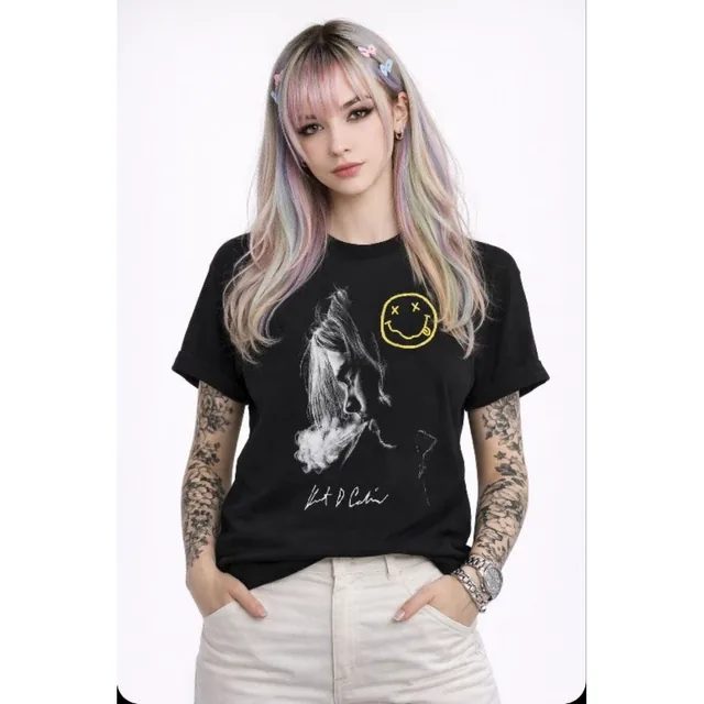 Baju Kaos Band Musik Nirvana V9 Pria Wanita T-shirt Unisex Hitam Katun Combed 24s
