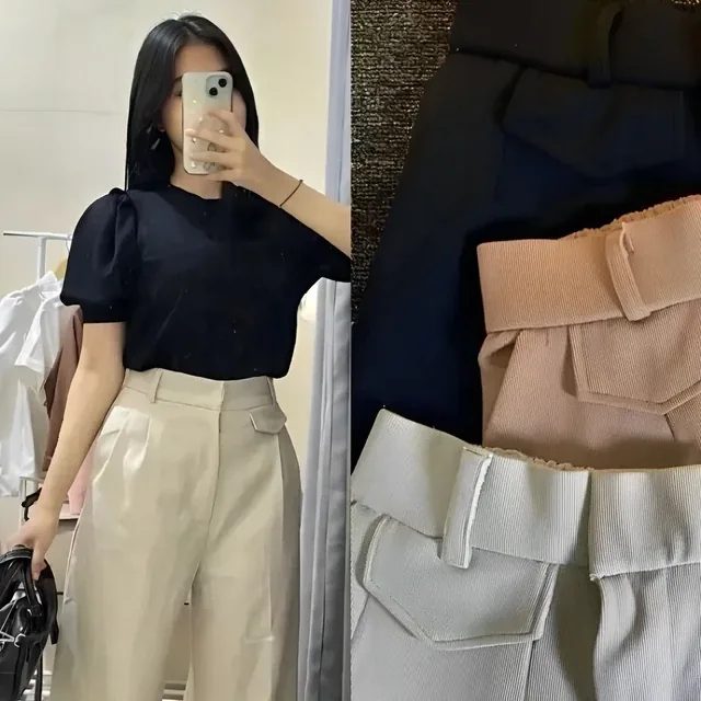 ORO PANTS Highwaist Loose Trousers Celana Anti Kusut Kulot Kerja Kantor Formal Harian
