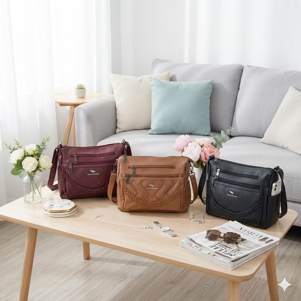 BELLA Slingbag - Tas Selempang Slingbag Wanita BELLA Tas Model Anyaman Kepang Banyak Saku & Warna