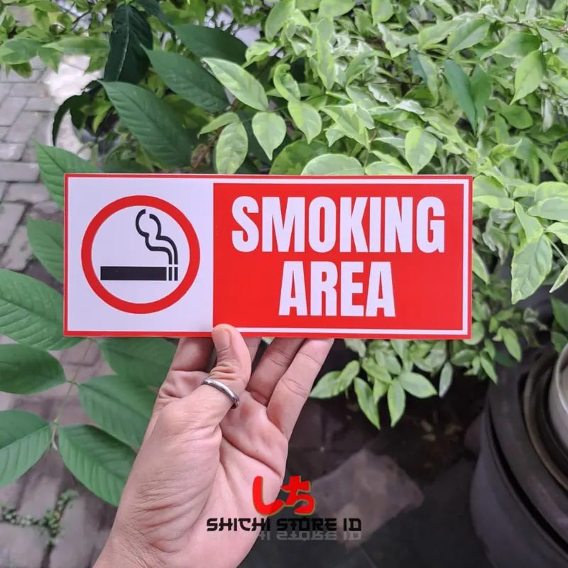 Plang Akrilik Smoking Area/Plang Staff Only/ Sign Sticker Printing UV