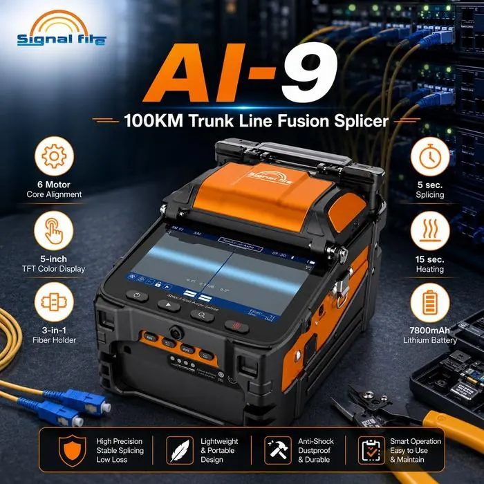 Signal Fire AI-9 6 Motor Core Alignment 100KM Trunk Line Fusion Splicer