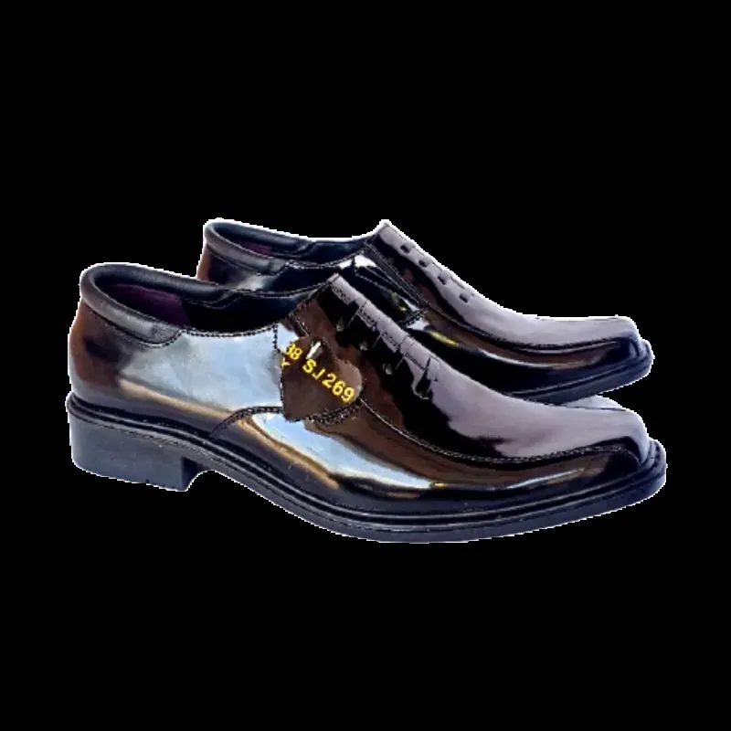 MANDIENS - Sepatu Pantofel Kulit Sapi Kilap Medali BJ269