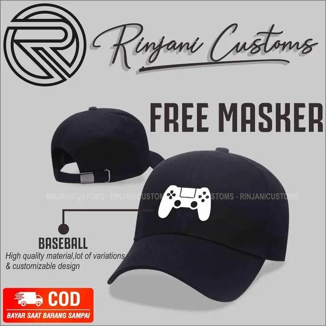 Topi Baseball Cap GAMER PLAYSTATION.FREE MASKER