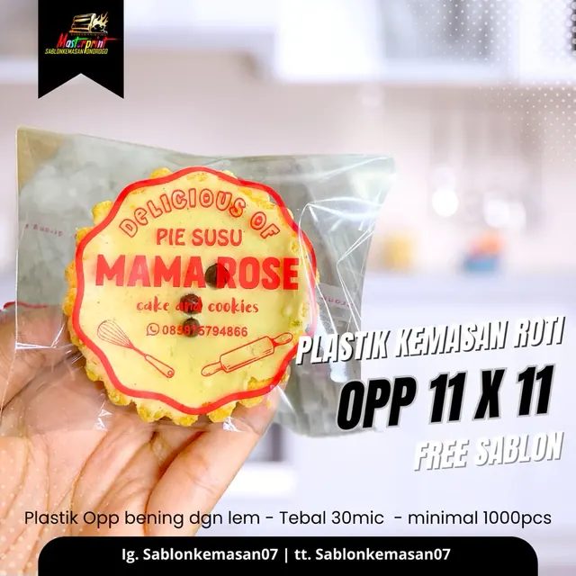 Sablon Plastik Opp Roti 11x11 1000pcs Kemasan