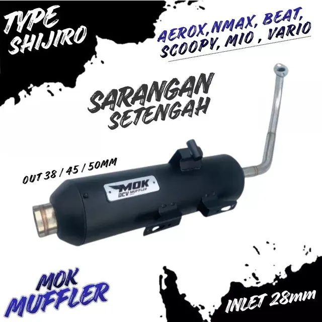 Knalpot Standar Racing Shijiro Leher 26-28 Sarangan Setengah Aerox Nmax Vario Pcx Beat