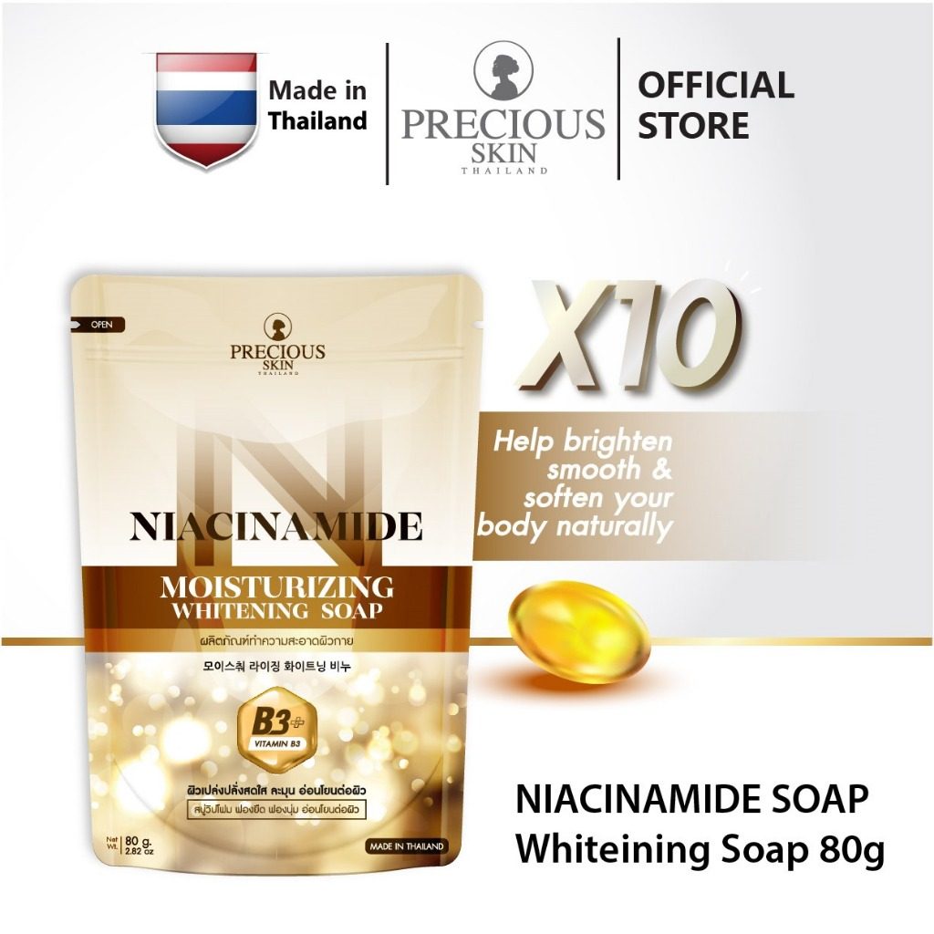 Precious Skin Thailand Niacinamide Moisturizing Whitening Soap / Body / Sabun Pemutih