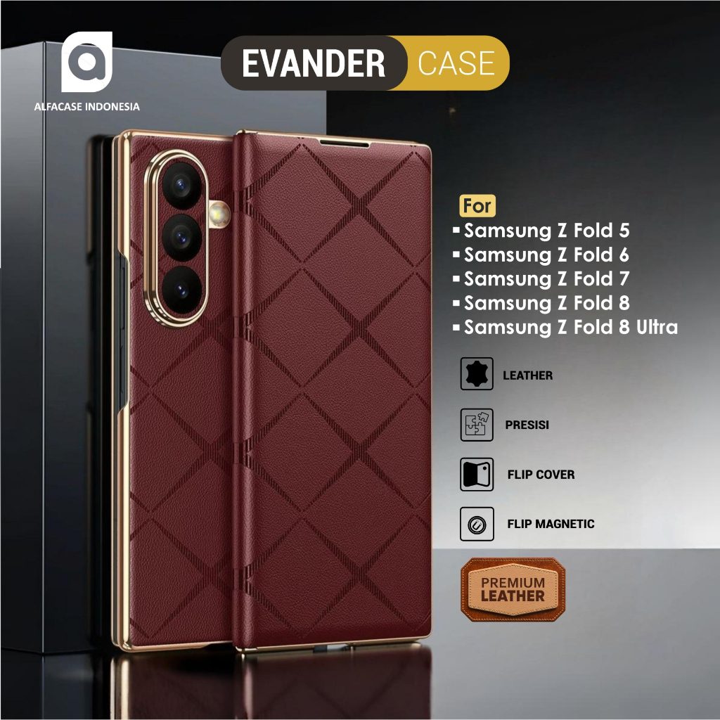 ALFACASE Case Samsung Z Fold 5 6 7 8 Ultra - Evander Flip - Casing Z 5 6 7 8