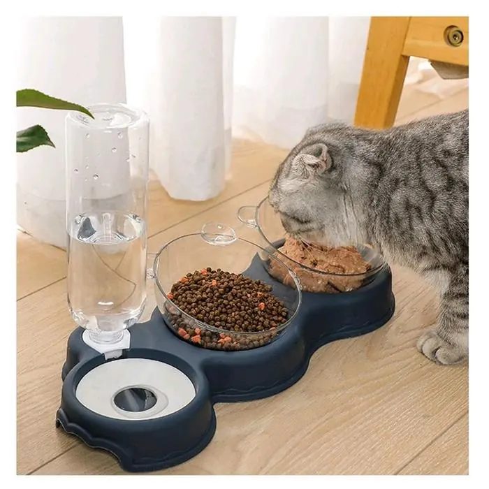 Tempat Makan dan Minum Hewan Peliharaan Kucing Anjing Bonus Makanan Bolt 400 gr