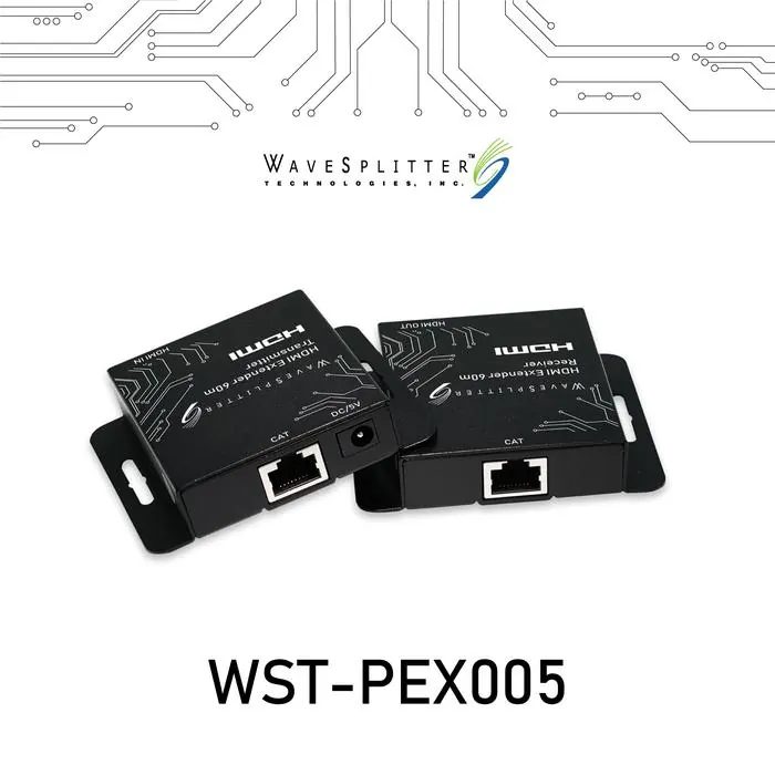 Wavesplitter HDMI 1080P PoC & IR over Single Cat.5/6 Extender with Loop out, 60M