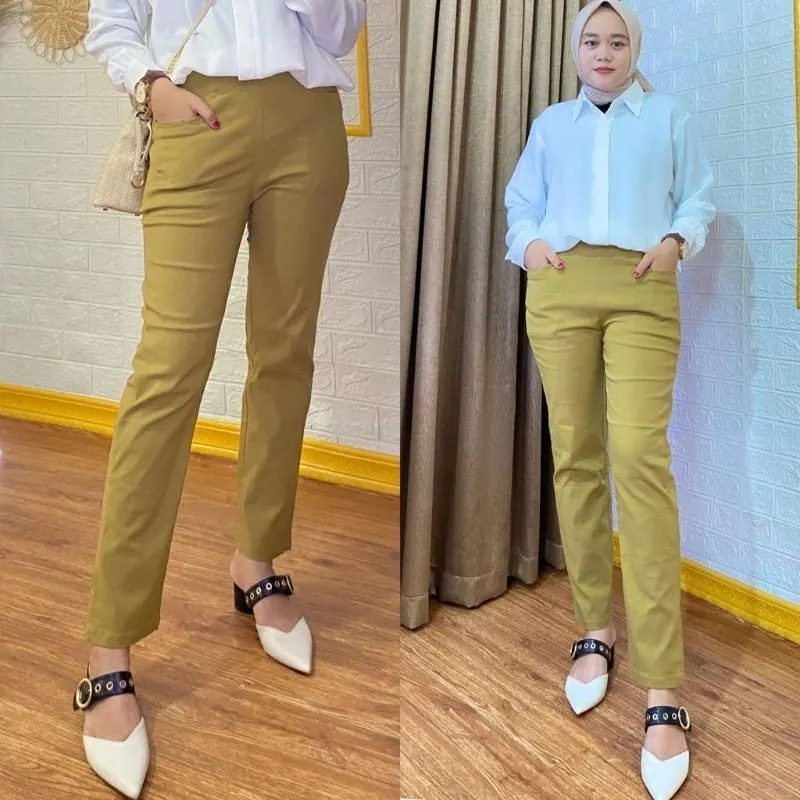 BJ- Flare Pants - Office - Elisabeth Celana Kerja Panjang Melar Elastis Bahan Soft Jeans