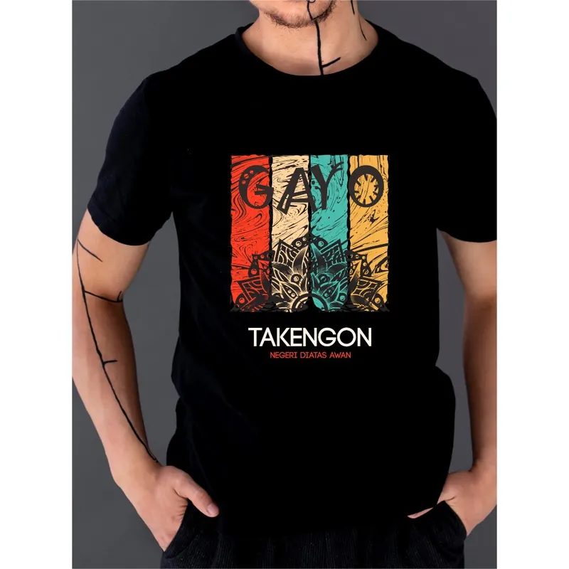 Kaos Khas Aceh Motif Cotton Combed - Koze Premium Comfort Baju Pria Wanita Ring Spun 30s