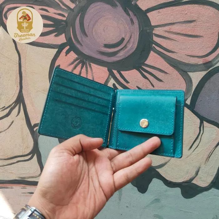 Dompet Money Clip Pueblo Badalassi Itali olive Kulit