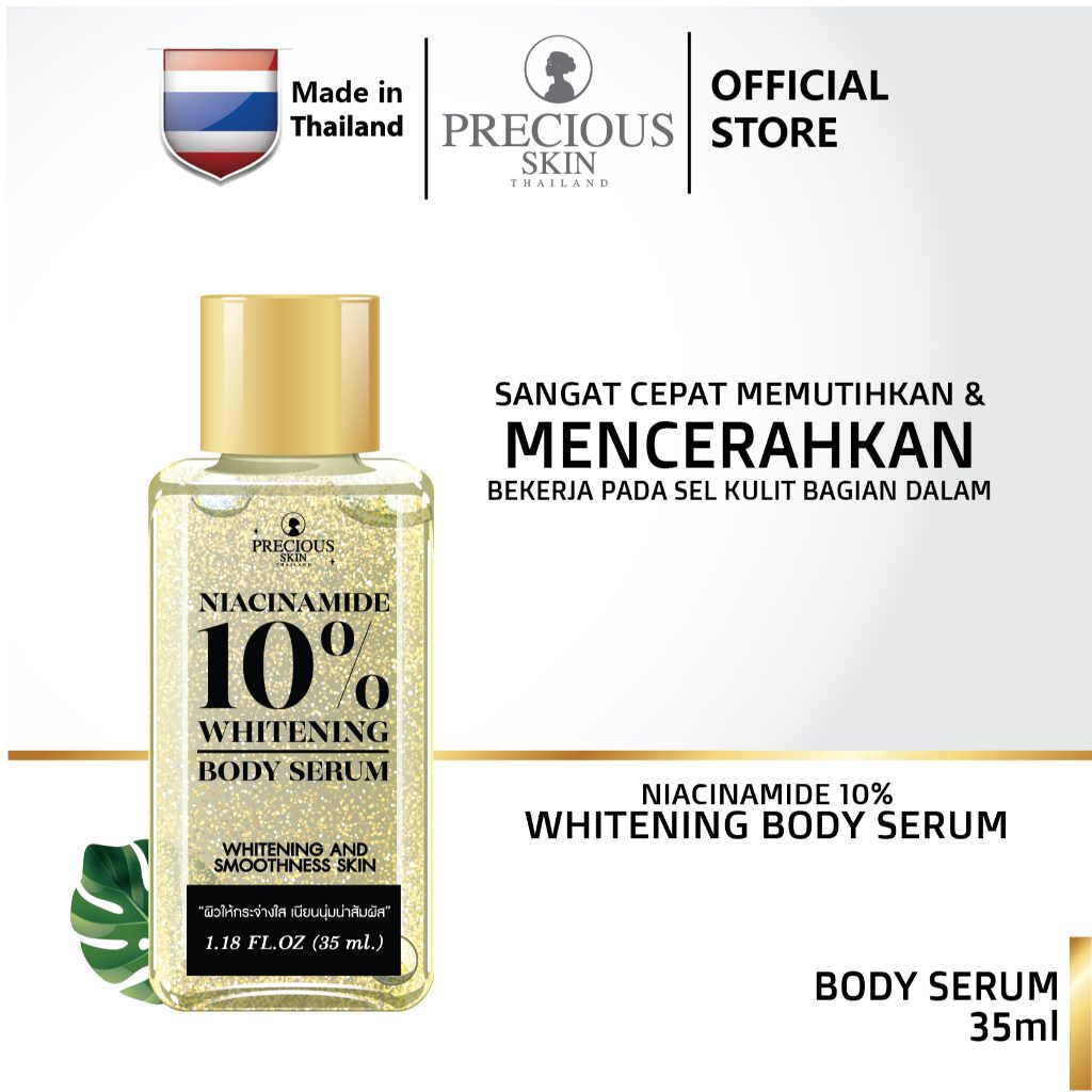Precious Skin Thailand Niacinamide 10% Whitening Body Serum Booster/ Pemutih / 35ml