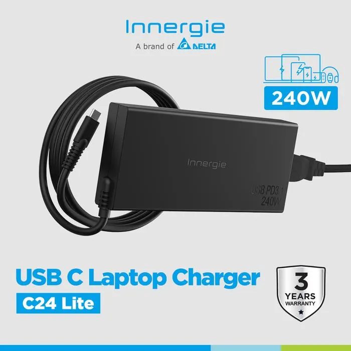Innergie 240W Pro Laptop Power Adapter USB-C PD Charger Gaming & Workstation Fast Charge
