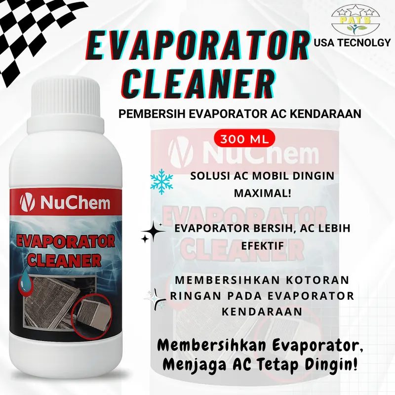 Pembersih Evaporator AC Mobil NuChem 300ml Model Tuang – Cairan Perawatan AC Profesional
