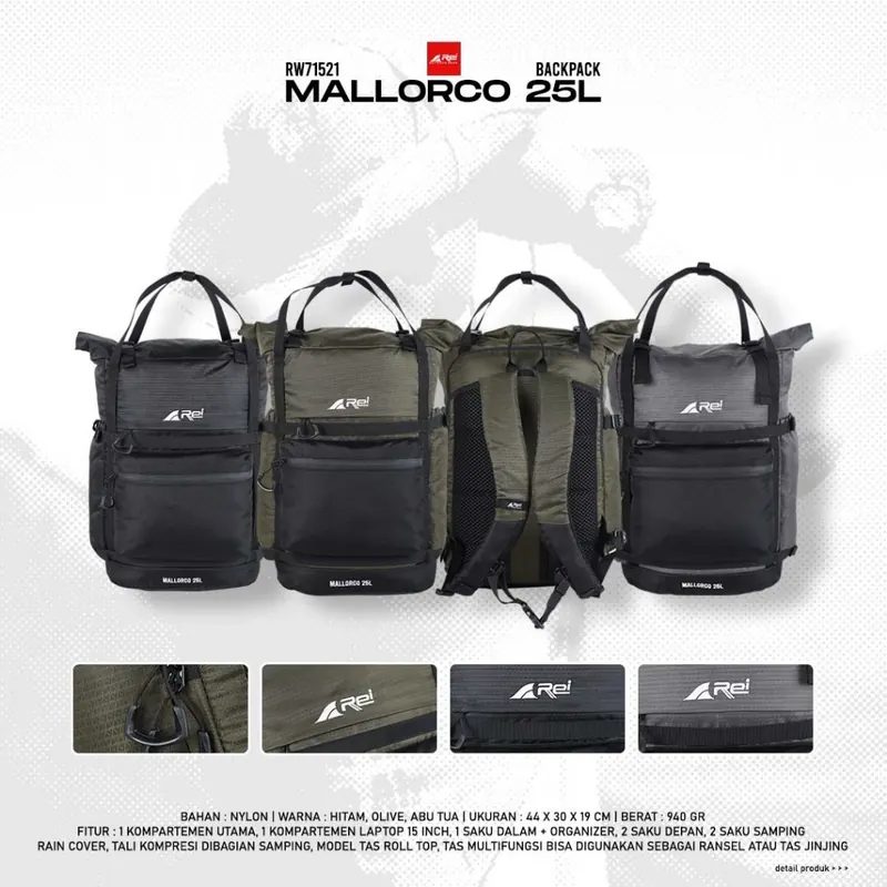 Tas Ransel Pria Mallorco 25 Liter Arei Outdoorgear