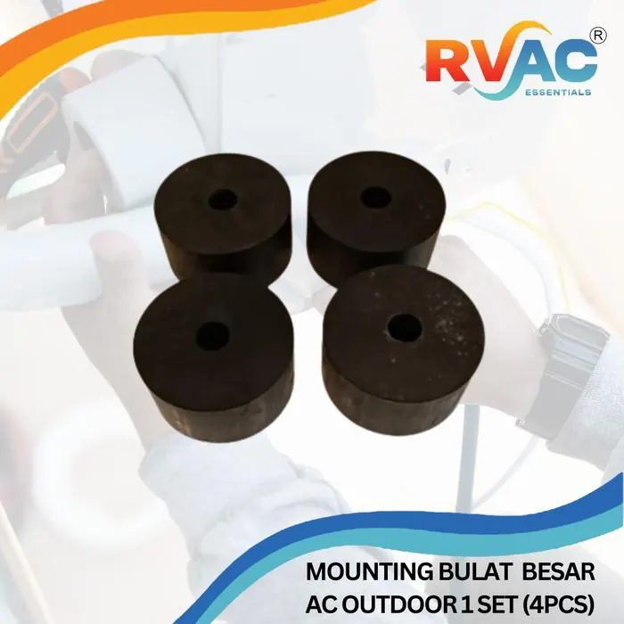 Karet Mounting Bulat AC Besar 40 x 80 mm 1 Set 4 Pcs Tahan Lama & Air untuk Mesin AC