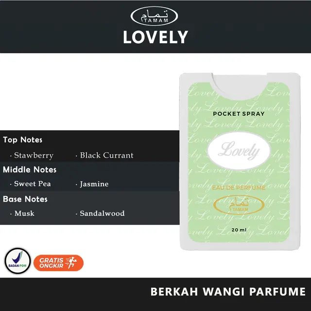 Parfum Pocket LOVELY 20 ML BPOM BY - TAMAM