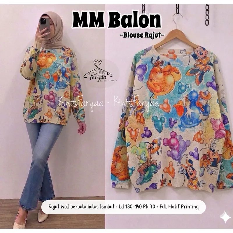 RAJUT BLOUSE / OVERSIZE / HALUS / CEWEK / ATASAN WANITA / BKK