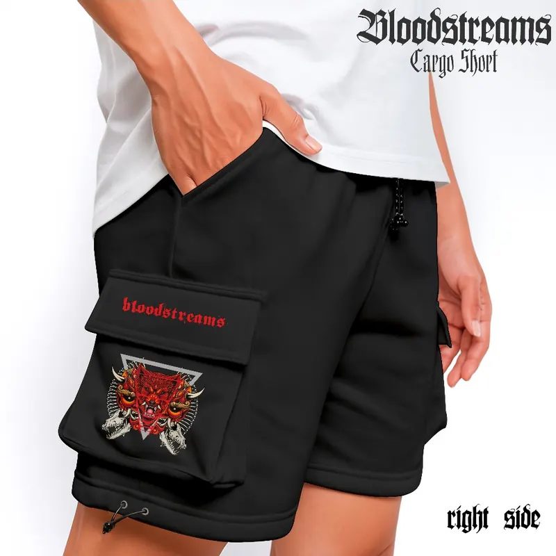 Celana Cargo Pendek Wolf Samurai Short Pants Pria Casual Santai