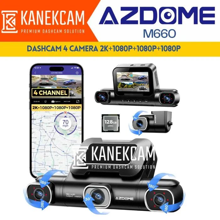Dashcam Azdome M660 4 camera 2K+1080P+1080P+1080P