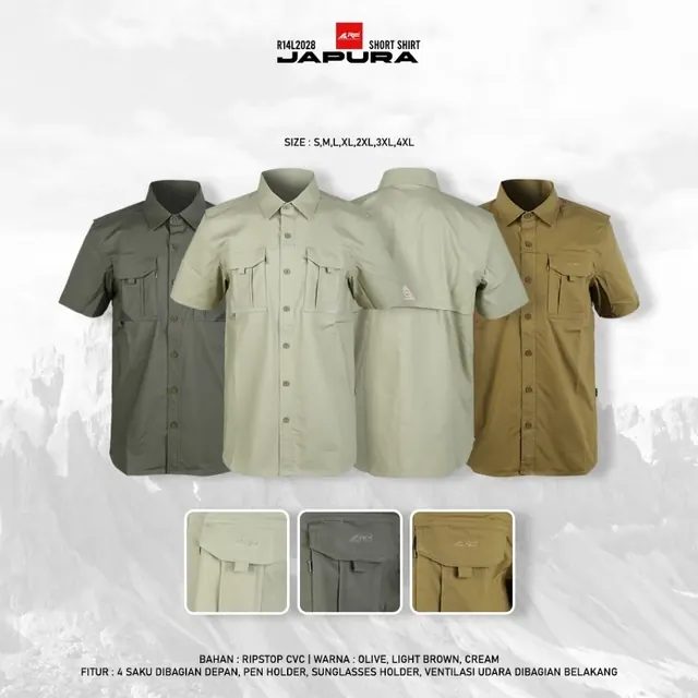 Kemeja Pendek Pria Japura Arei Outdoorgear