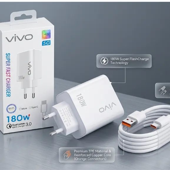 Charger Vivo V27E 5G Fast 180W Support Super Vooc