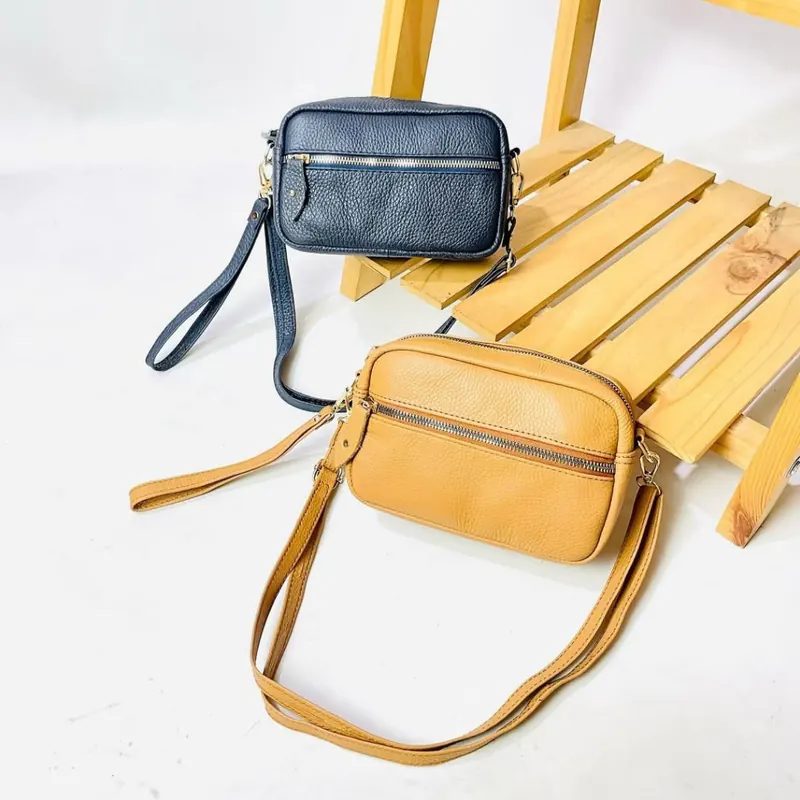 Tas selempang ukuran kecil bahan kulit asli garut