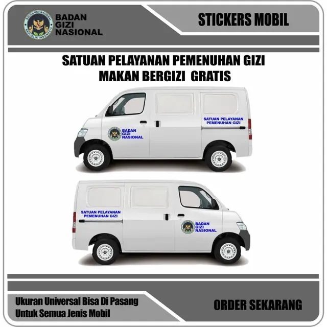 Stiker Mobil MBG BGN Bagian Sisi Samping Kiri Kanan