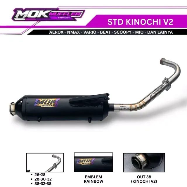 Knalpot Standar Racing Type Kinochi V2 Gantungan Atas Bawah Aerox Nmax Vario Beat Mio