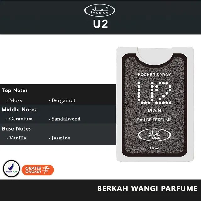 Parfum Pocket U2 MAN 20 ML BPOM BY TAMAM