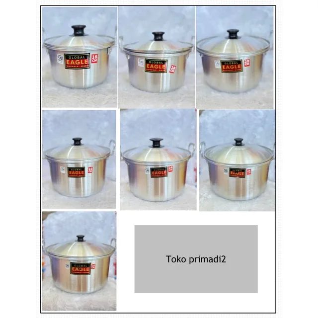 panci eagle/jawa ukuran 16cm, 18cm,20cm, 22cm, 24cm, 26cm, 28cm bahan alumuniumi