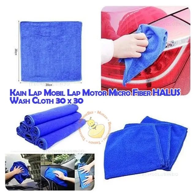Kain Lap MINI Motor Micro Fiber HALUS Wash Cloth 22x24