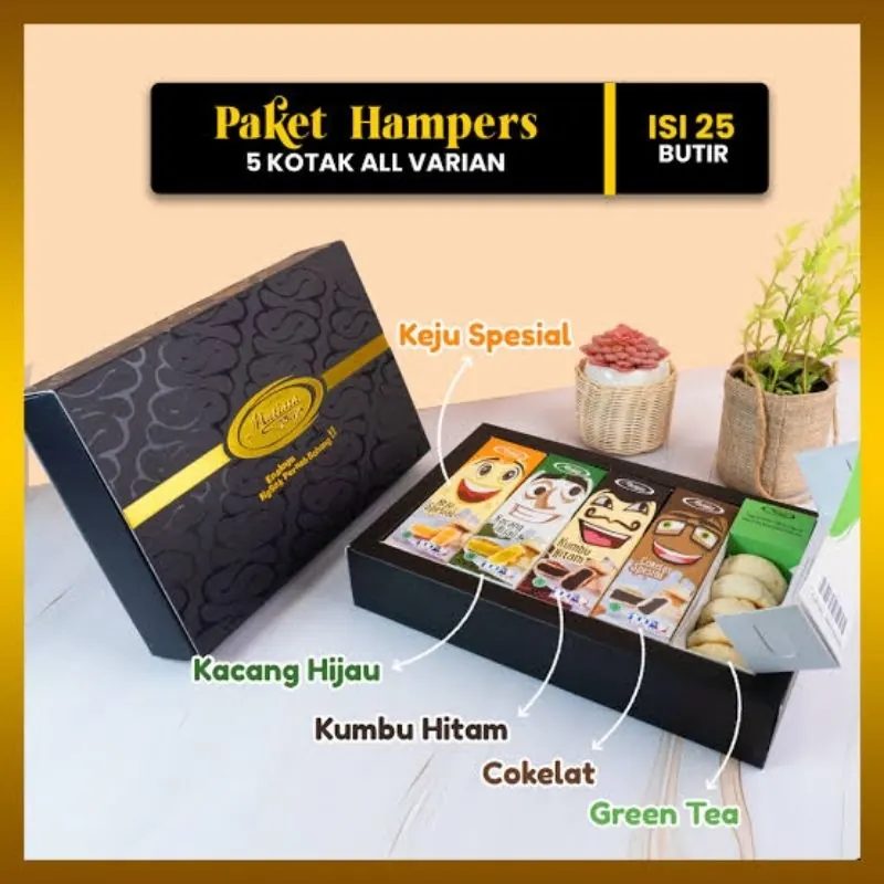 Hampers Bakpia Mutiara Vakum 25 Butir 5 Rasa