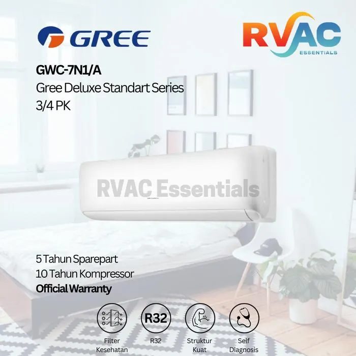 GREE AC Deluxe Standard Series GWC-07N1 3/4 PK