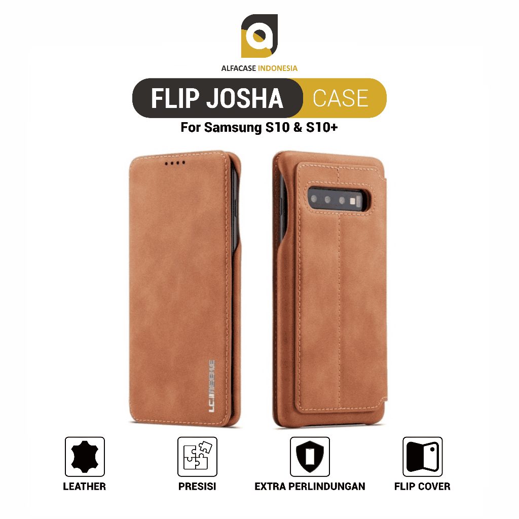 Flip CoverJosha Leather Case Samsung Galaxy S10 - Casing S Series