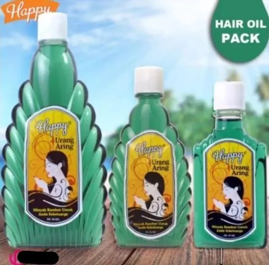 Minyak Rambut Happy Urang Aring Untuk Hitam Dan Sehat 45 Ml