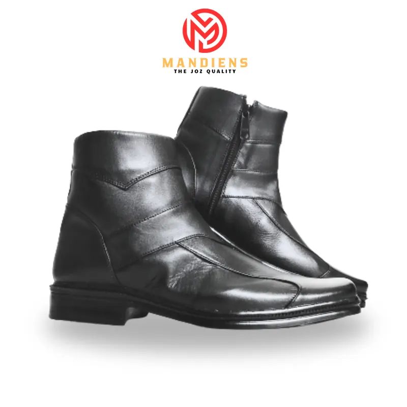 Mandiens Sepatu Pantofel Boot Pria Kulit Asli SAGIHAN Black Brown Sepatu Kerja formal Pria Big Size